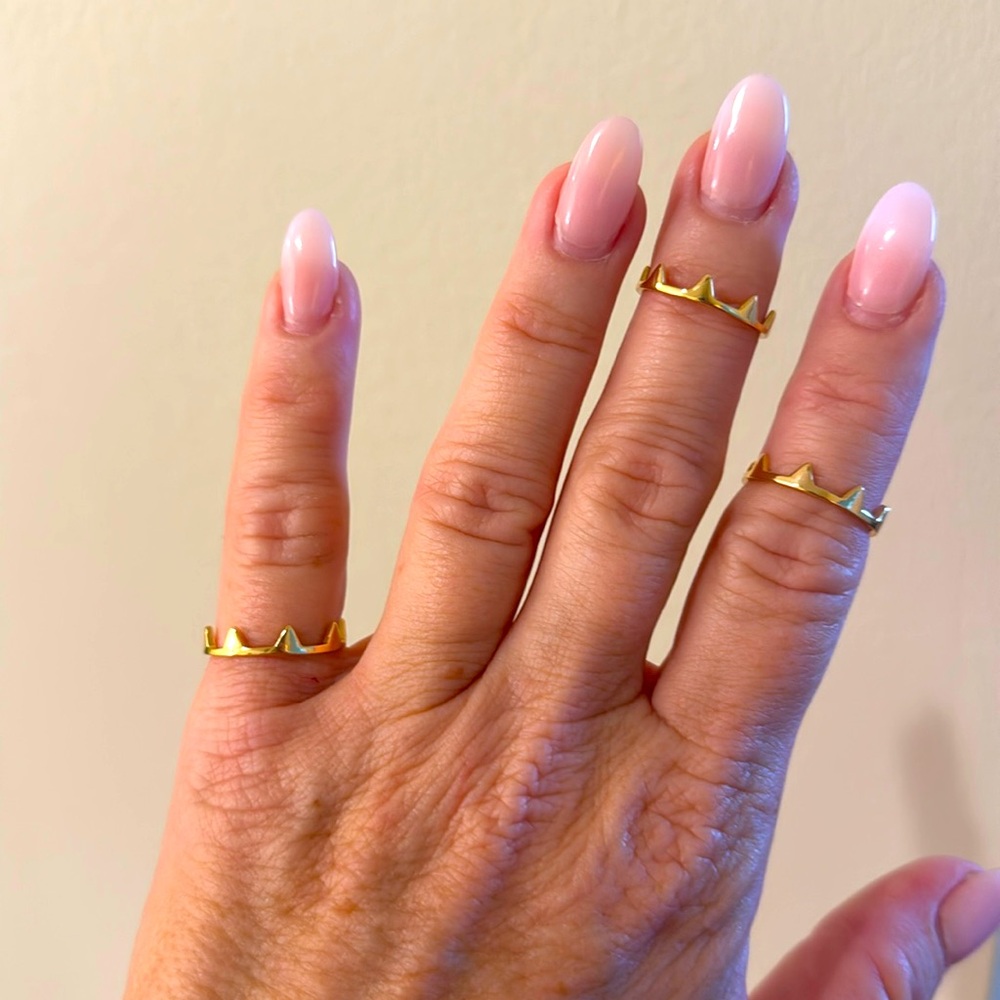 Crown your fingers with 14k Gold Dipped Crown Ring